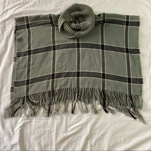 Apt 9 Plaid Knit Poncho with Fringe